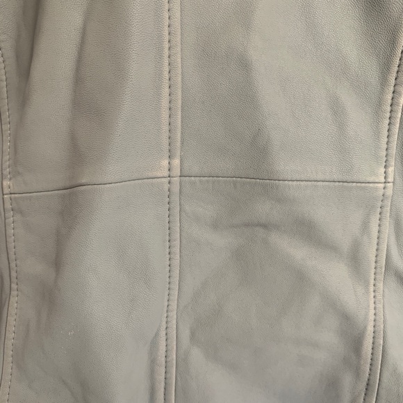Lucky brand grey motocross leather jacket sz small - Picture 7 of 8